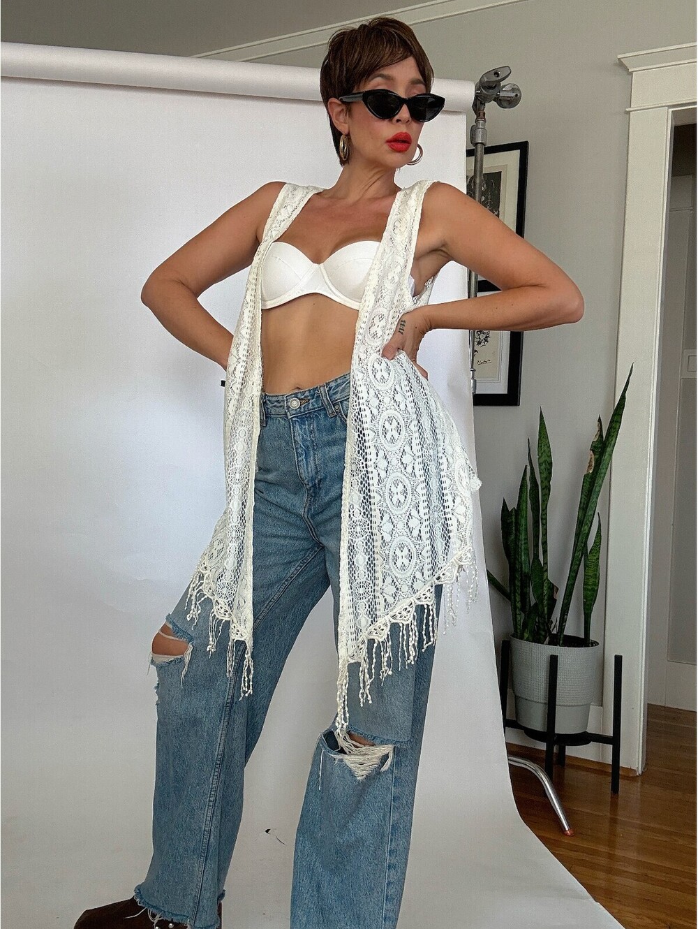 Cream Crochet Top